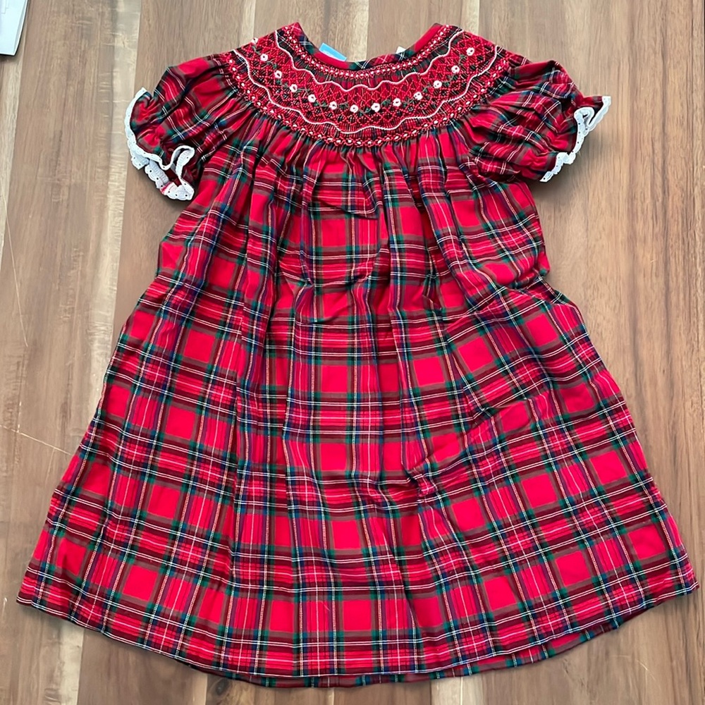 NWT Anavini Sz 2 Smocked Christmas Dress